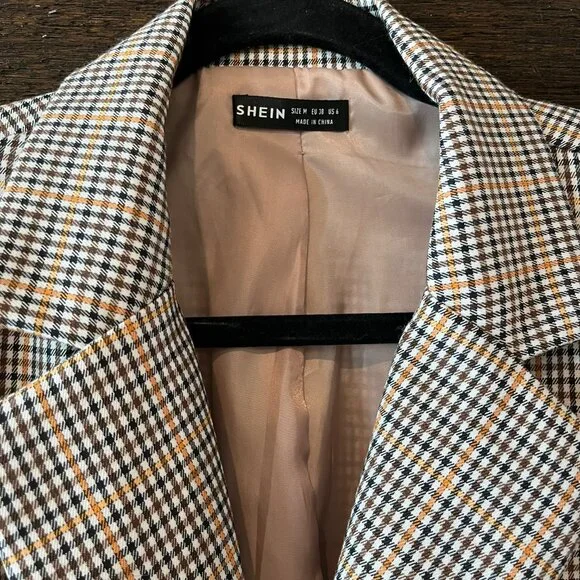 Shein Plaid Blazer - Picture 4 of 4